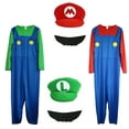 thumbnail image 1 of Super Mario Bros. Maskeradkostym för Vuxna Män Cosplay Kostym Grön L Green, 1 of 4