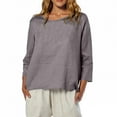 thumbnail image 2 of Breezora Relaxed Fit Womens 3 4 Sleeve Round Neck Blouse Lightweight Printed Top for Everyday Wear XXXL Size Grey, 2 of 7