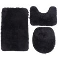 thumbnail image 2 of KAKOWELY Bathroom Mats Set Black Polyester 1 Set 17.7X15.7in, 2 of 10