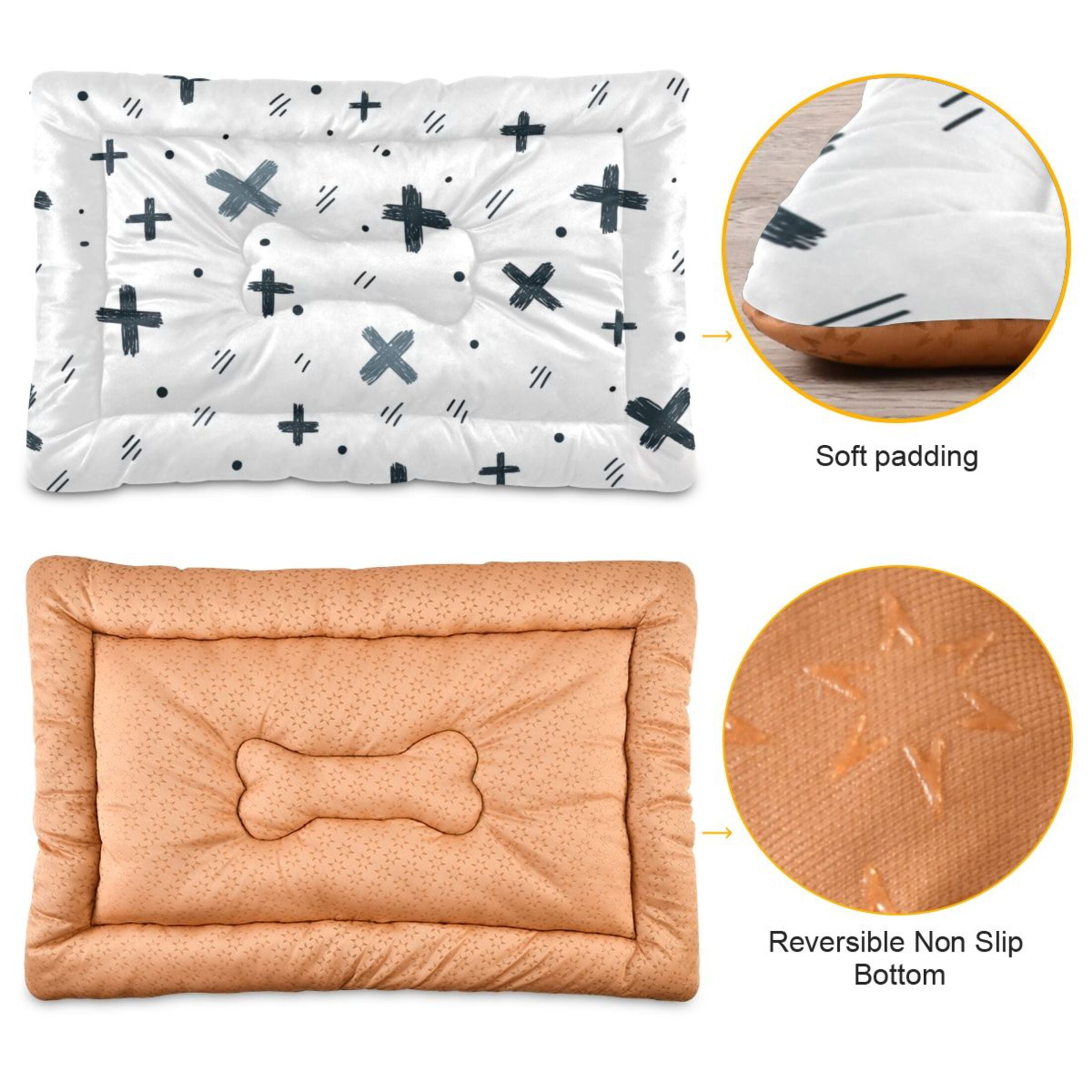 Cozy Mat Pet Bed Indoor Outdoor Warm Soft For Cat Dog Puppy(S/M) Hand-drawn Crosses