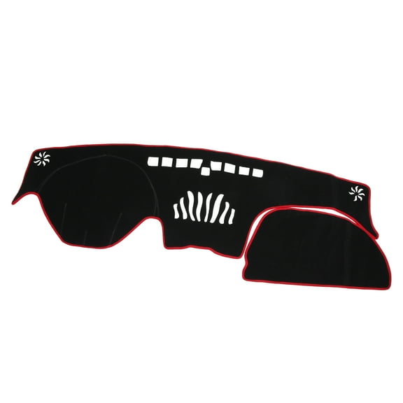 Unique Bargains Dashboard Cover for Hyundai Santa Fe 2019-2020 Non-slip Polyester Black Red Dash Cover Protector Mat