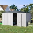 thumbnail image 7 of AECOJOY 12' x 10' Outdoor Storage Shed with Lockable Door Patio Metal Garden Storage Building in White for Outside, 7 of 7