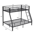 thumbnail image 6 of Hassch Twin over Full Size Metal Bunk Bed with Full-Length Guardrail, Built-in Ladder and Under-Bed Storage Space, No Box Spring Needed, Black, 6 of 7