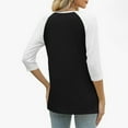thumbnail image 6 of gakvbuo 3/4 Sleeve Tops Henley Shirts for Women's Tops Dressy Casual Color Block Pullover Tunic Top Blouses Button Up V-Neck Button-Down Shirts Trendy Business Work Blouses Outfit Basic Tees, 6 of 9