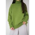 thumbnail image 2 of Suéter de cuello alto de color sólido, estilo europeo y americano, otoño e invierno, cómodo, suelto, clásico, versátil, temperamento, 2 of 6