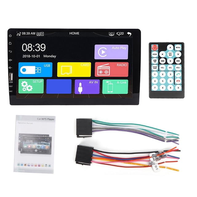 Reproductor MP5 Bluetooth estéreo con Radio para coche de 9 pulgadas con un solo Din 9008 Jadeshay A