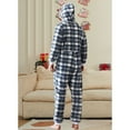 thumbnail image 4 of Men's Hooded Onesie Pajamas Adult One Piece Pjs Zip Up Jumpsuit Warm Full Zipper Long Sleeve Long Pants Thick Thermal Lounge Fuzzy Fleece Fall Winter Sleepwear Light Blue Medium, 4 of 5