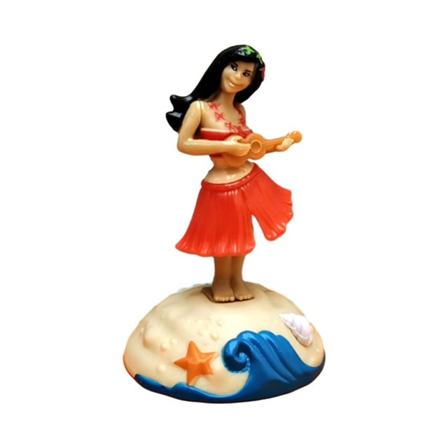 Figuras de acción de energía solar para tablero de instrumentos de coche, diseño de chica hawaiana, bailarina hawaiana, muñecos cabezones para tablero de instrumentos de coche