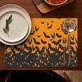 thumbnail image 5 of Orange Halloween Bats Summer Placemats Table Placemats Set Of 4-Linen Kitchen Washable Placemats Table Mats 11.8"x17.7" Non-Slip Heat Resistant, 5 of 6