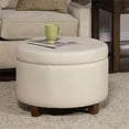 thumbnail image 2 of HomePop Ottomane de Rangement Grande en Similicuir de Style Transitionnel, Crème, 2 of 11