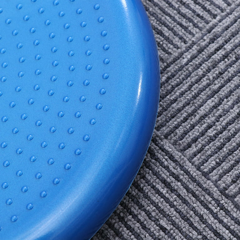 Inflated Stability Wobble Cushion Extra Thick Core Balance-Disc Wiggle Seat  for Improving Core Strength Relieving Back Pain (Blue) 