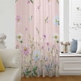 thumbnail image 6 of Flower Pink Sheer Curtains 72 Inches Long, Blue Pink Daisy Wildflower Floral Botanical Light Filering Curtains, Breathable Simi Curtain Privacy Drapes for Living Room Bedroom Window Treatment, 6 of 9