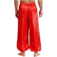thumbnail image 5 of Zaldita Men Harem Pants Elastic Loose Trousers Hippie Boho Pants Arabian Prince Clothing Performance Burgundy S, 5 of 7