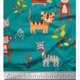thumbnail image 1 of Soimoi Polyester Crepe Fabric Berries & Animals Cartoon Printed Fabric 1 Yard 42 Inch Wide, 1 of 1