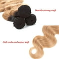 thumbnail image 3 of Unique Bargains Two Tone #1B/27 Color Brazilian 3 Bundle with closure 100% Human Hair 12"14"16"bundle+10"closure, 3 of 5