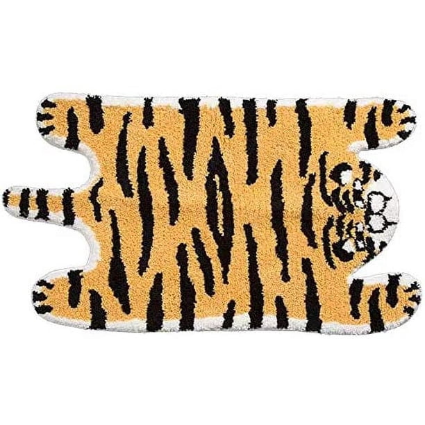 Cute Soft Tiger Shaped Animals Alfombra de baño Alfombra para dormitorio Baño Cocina Piso Absorción de agua Antideslizante Alfombra pequeña Alfombra para puerta Habitación para niños Playmat (5090Cm) Ofspeizc CZJJ-XM14
