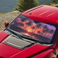 thumbnail image 5 of HUIACONG Sunset Palm Tree Silhouette Print Foldable Sunshade Heat and UV Protection Keeps Your Car Cooler Car SUV Windshield Sun Shade for Trucks Universal Cars Sedan, 5 of 7
