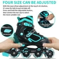 thumbnail image 4 of MammyGol Adjustable Inline Skates with Light-Up Wheels for Boys Girls Outdoor Sports, Comfort Youth Kids Skates Teal 5-8, 4 of 6