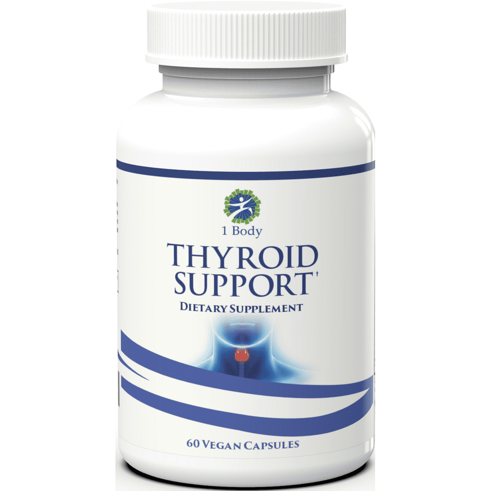 1 Body Thyroid Support Supplement Vegetarian & NonGMO Capsules with
