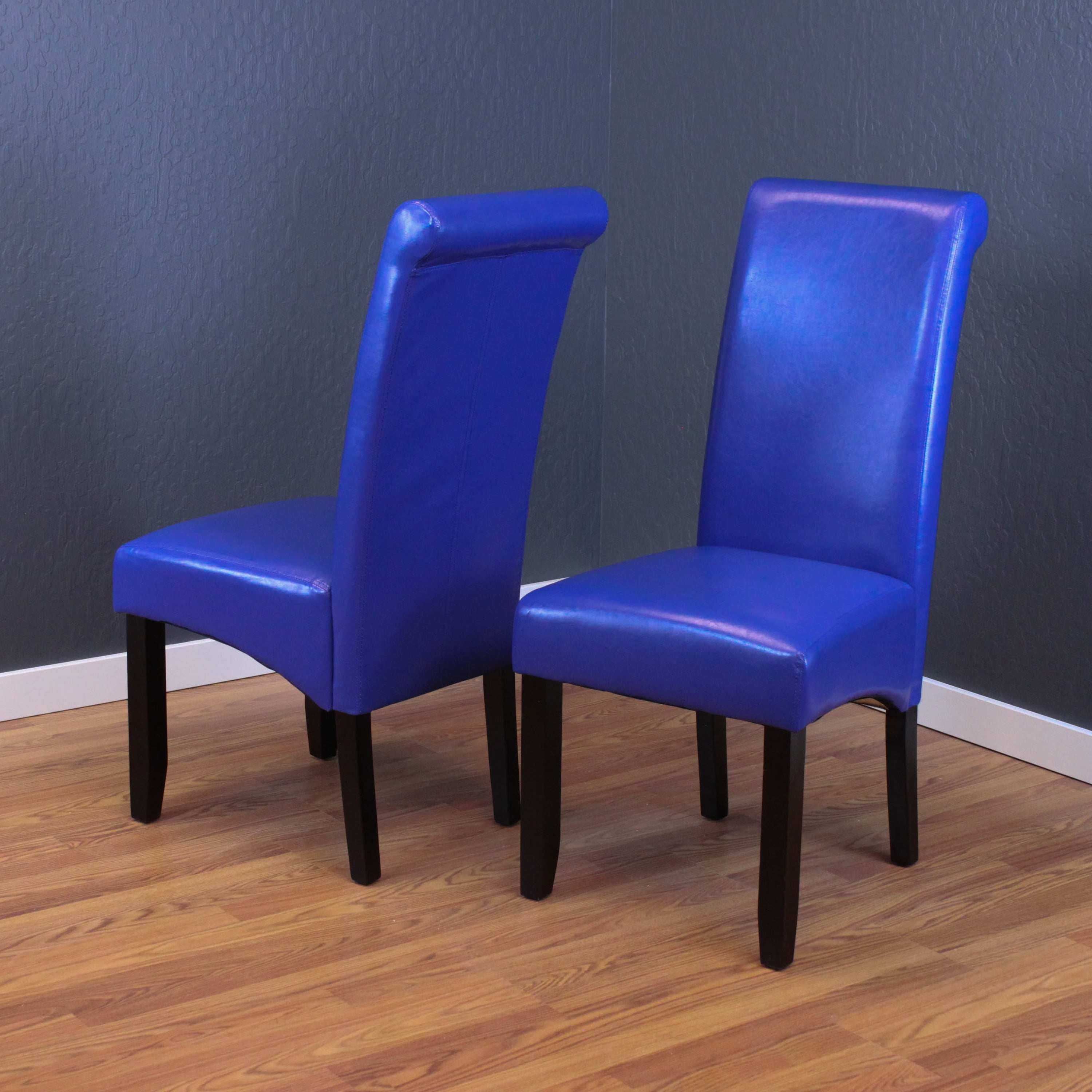 Milan Faux Leather Blue Dining Chairs (Set of 2) - Walmart ...
