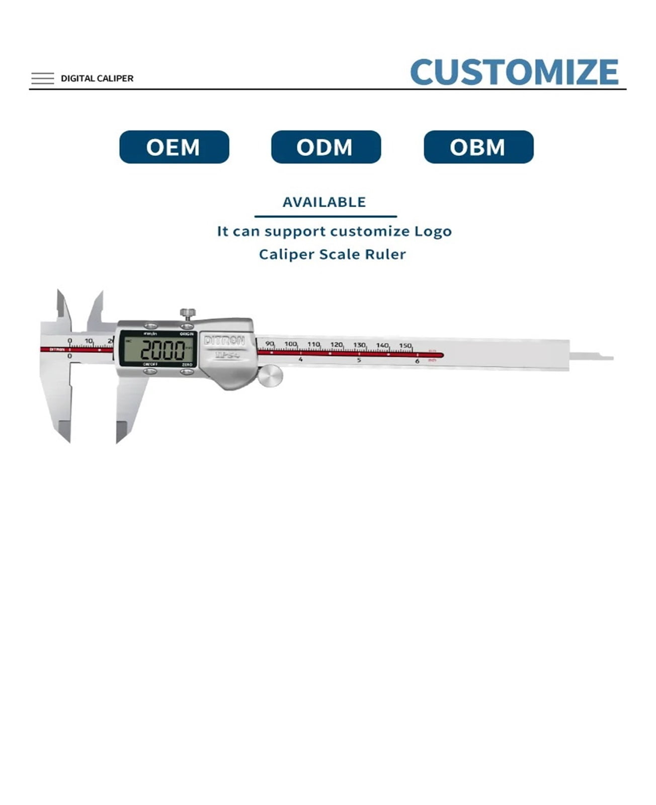 0-150mm 6" Stainless Steel Electronic Digital Caliper IP54 Waterproof Metric Vernier Measurement Tool With LCD Screen