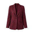 thumbnail image 6 of yeiolnoer Women's Blazers Business Casual Long Sleeve Shirts Button Front Suit Jacket with Pocket for Office(Wine,3X-Large), 6 of 7