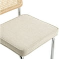 thumbnail image 4 of Zesthouse Rattan Bar Stools Set of 4, 25.6″ Linen Counter Height Chairs with Cane Back & Chrome Legs, Mid Century Cantilevered Design Barstools for Kitchen Island, Beige, 4 of 9