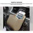 thumbnail image 2 of Bolsa organizadora de cuero para colgar en la rejilla de ventilación del coche, ideal para llaves, monedas, celular y gafas. Cubo pequeño con gancho para vehículo [Beige] 10.5 x 9 cm, 2 of 5