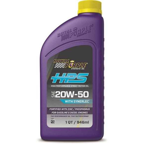 Royal Purple Huile 31250 HPS Series; SAE 20W-50; Synthétique; Bouteille de 1 Quart; Simple