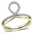 thumbnail image 1 of Alamode DA278-7 Bague en Acier Inoxydable Bicolore IP Or pour Femmes avec Grade AAA CZ en Transparent - Taille 7, 1 of 1