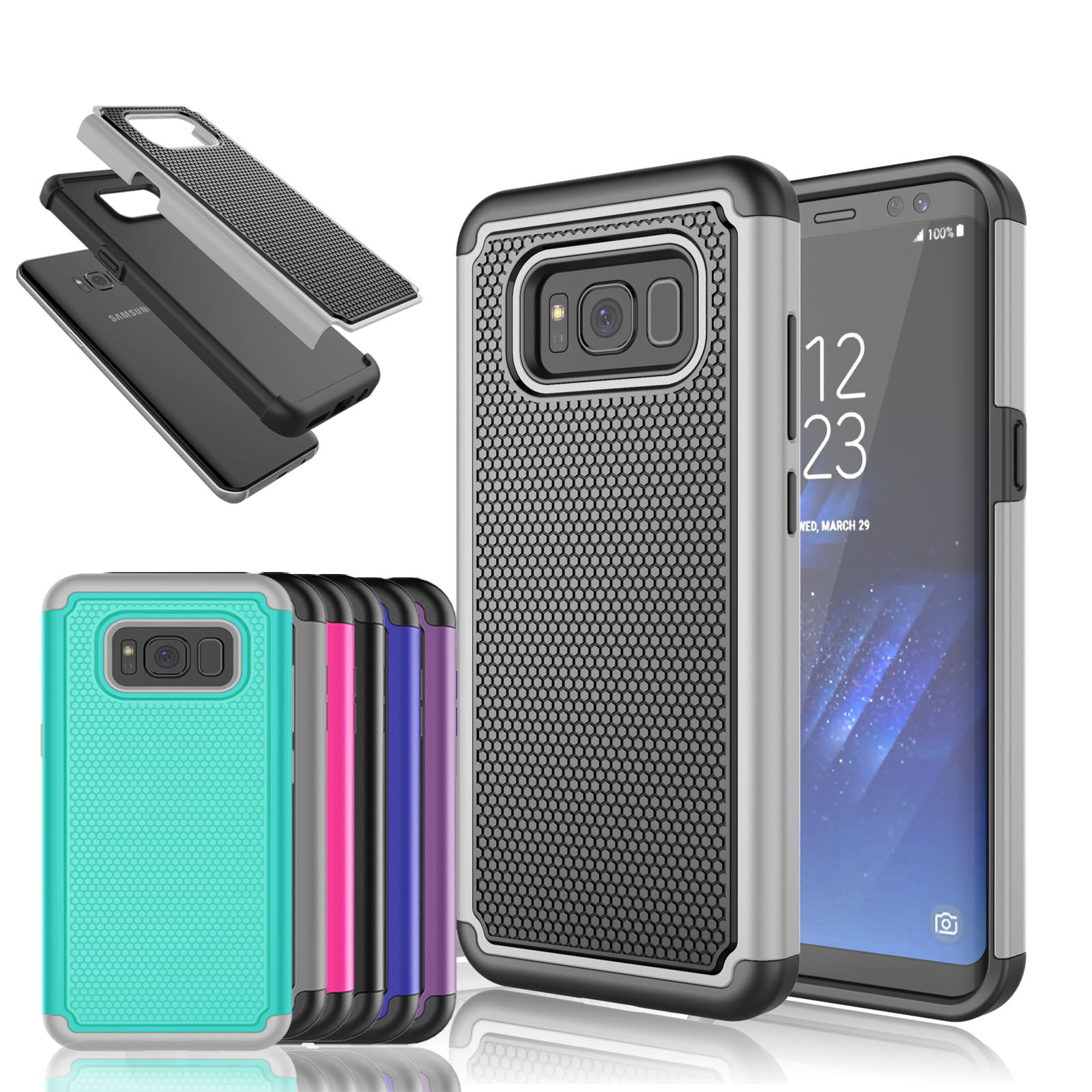 Galaxy S6 Edge Case Scratch Absorbing Hybrid Rubber Plastic Impact Defender Rugged Slim Hard Case Cover Shell for Samsung Galaxy S6 Edge S VI Edge G925 Shock Proof Jeylly 