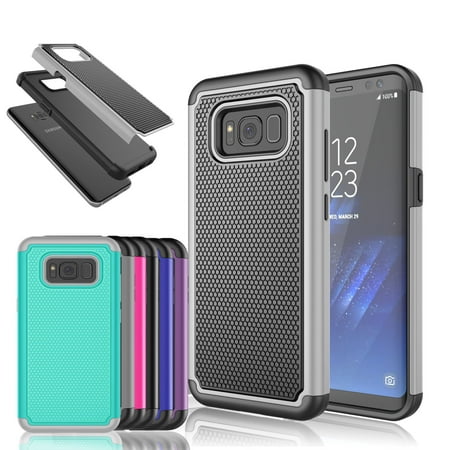Galaxy S8 Case, Rugged Rubber Shock Absorbing Hybrid Plastic Impact Defender Slim Hard Case Cover Shell For Samsung Galaxy S8 All Carriers Njjex [New Ball]