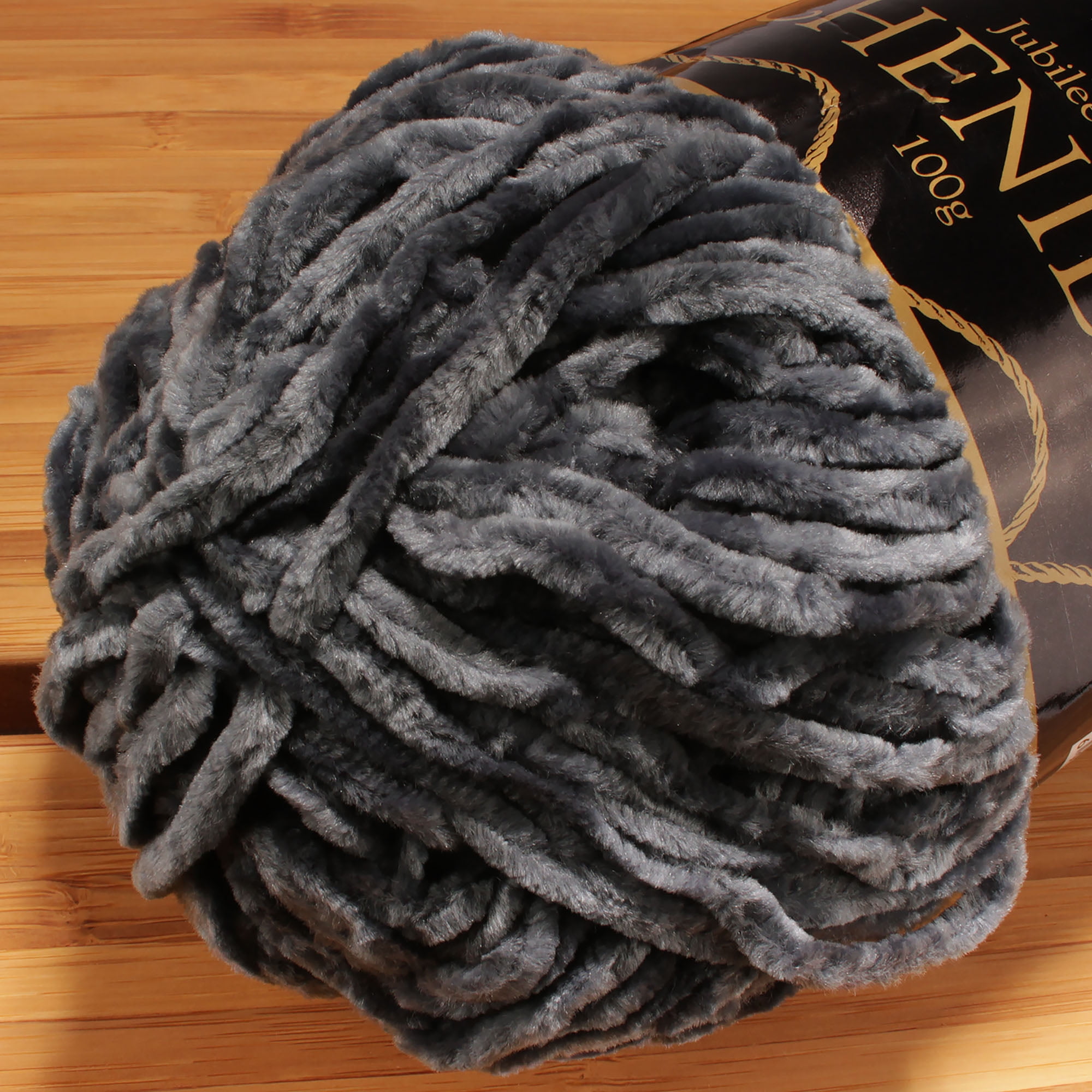 JubileeYarn Chenille Yarn - Worsted Weight Yarn - 100g/skein - Storm - 4 Skeins