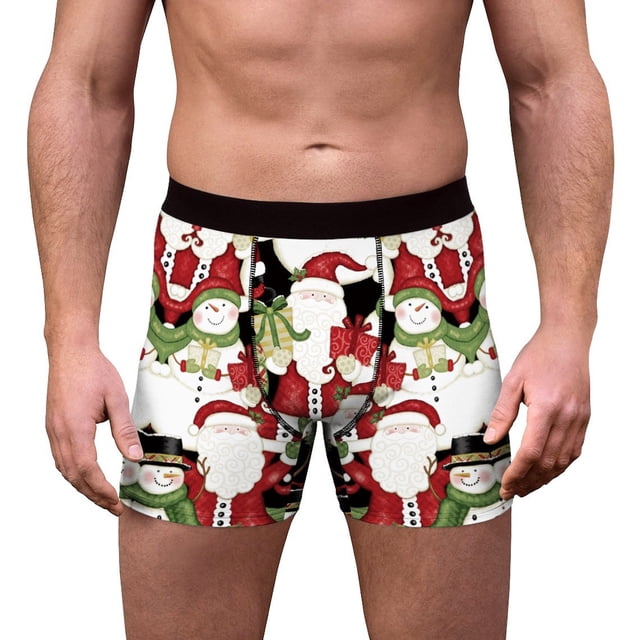 DPTALR Christmas Digital Printing Breathable Close Fitting Men's Underpants Comfortable Boxers
