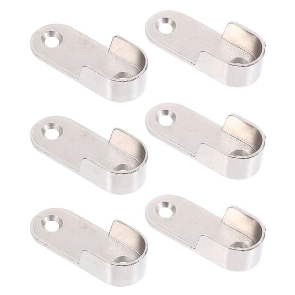 LEORX Bathroom Closet Rod Bracket 6pcs Silver