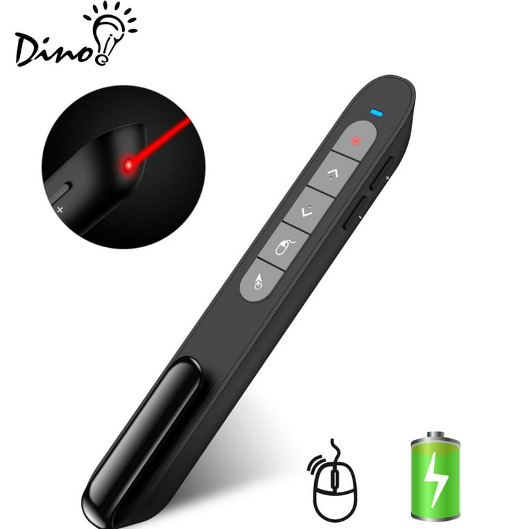 DinoFire Wireless Presenter Remote with Air Mouse Control, Rechargeable USB Clicker PPT Pointer RF 2.4GZ PowerPoint Clicker Slide Advancer for Computer Laptop Mac - Walmart.com