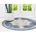 thumbnail image 3 of Rugs.com Eden Collection Rug – 5 Ft Round Navy Blue Medium Rug Perfect For Kitchens, Dining Rooms, 3 of 9