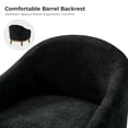 thumbnail image 3 of Upholstered Black Armchair 2 Pieces Boucle Fabric Solid Wooden Legs Living Room Bedroom, 3 of 7