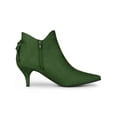 thumbnail image 3 of Unique Bargains Women's Pointy Toe Kitten Heel Ankle Booties Green 8.5, 3 of 8