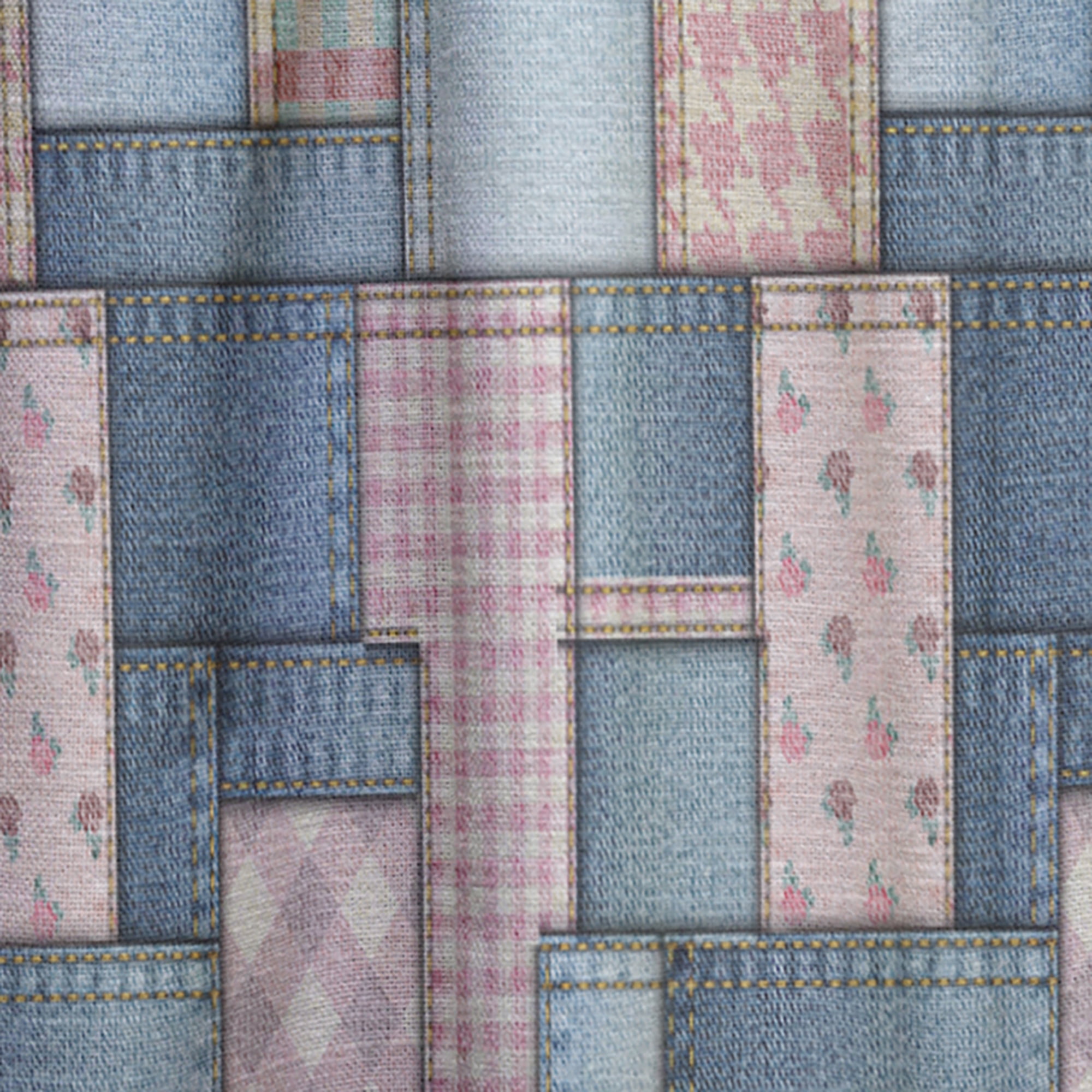 Designart 'Patchwork Pink Pattern' Modern & Contemporary Curtain Panel