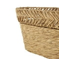 thumbnail image 5 of DecMode 30" x 17" Brown Seagrass Handmade Large Woven Oval Storage Basket with Zig Zag Patterned Rim, 1-Piece, 5 of 9