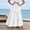 White, variant on Caywon Womens Summer Solid Color Tiered Maxi Skirt Elastic Drawstring Waist Flowy Casual A-Line Long Skirt for Daily Vacation Beach Wear Falda Larga para Mujer