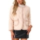 thumbnail image 1 of Abrigos de piel sintética INSPIRE CHIC para mujeres, abrigo elegante de invierno de felpa de un solo botón, color rosa, talla S, 1 of 1