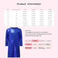 thumbnail image 5 of Xnihocha Kids Girls Sequins Hip Hop Jazz Dance Costume Sparkly Long Sleeve Party Club T-Shirt Midi Dress Red 7-8, 5 of 5