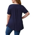 thumbnail image 2 of Viikei Women's Plus Size Short Sleeve Lace Pachwork O-Neck T-Shirt, 2 of 3