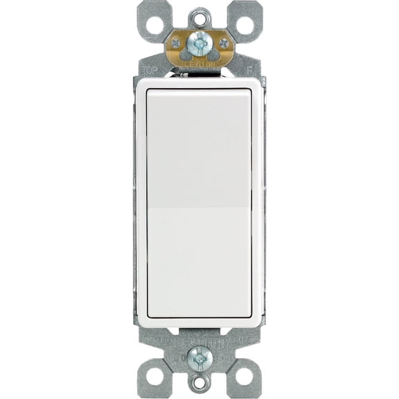 Leviton Decora Commercial Grade Rocker Single Pole Switch - 20 Amp - 1 Pc, White