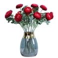thumbnail image 2 of fuxzkrlz Artificial Ranunculus Asiaticus 2 Head Realistic Fake Silk Flower with Stem Home Office Wedding Party Table Centerpiece Vase Faux Bloom Decoration, 2 of 6