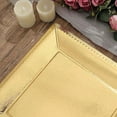 thumbnail image 3 of BalsaCircle 10 Square 13" Gold Disposable Paper Charger Plates Leather Like Design Wedding Events Party Tableware, 3 of 8
