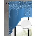 thumbnail image 2 of Modern Blue Swag Valances for Windows, Small Curtains Drapes, Abstract Diamond Luxury Gradient Kitchen Window Curtains Over Sink Rod Pocket Window Treatment Valance for Bedroom/Bathroom 56"x36", 2 of 5