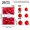 Red, variant on Christmas Ball Ornaments, Hwkond Christmas Decorations 4/5/6cm Electroplated Christmas Decorative Ball Color Painting Ball Set Christmas Tree Pendant Up to 75% Off
